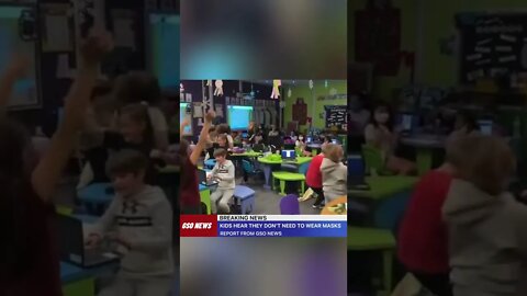 Kids celebrate no longer needing to wear masks