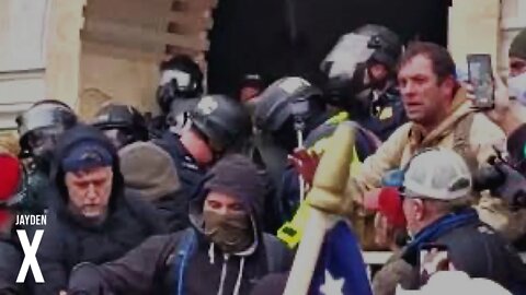 Unseen Footage: Trump Supporters Steal A USCP Officers Riot Shield At The U.S. Capitol Riot