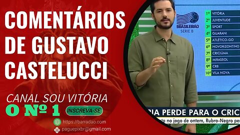 Criciúma 1 x 0 Vitória comentários de Gustavo Castelucci #criciuma1x0vitoria