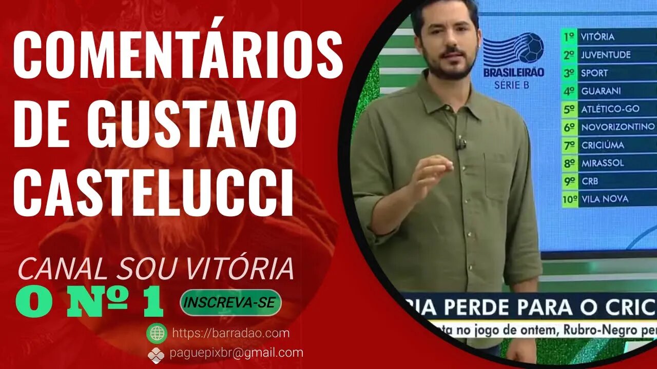 Criciúma 1 x 0 Vitória comentários de Gustavo Castelucci #criciuma1x0vitoria