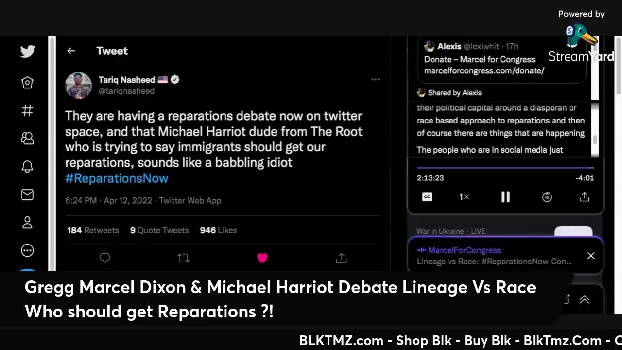 Marcel Dixon Vs Michael Harriot - Debate Lineage Vs Race (Who should get Reparations?)