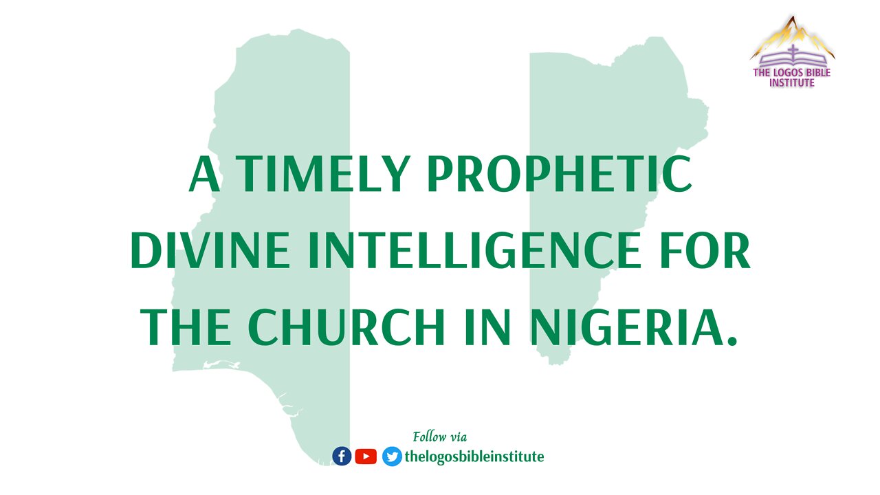 FRI 20220722 - A TIMELY PROPHETIC DIVINE INTELLIGENCE FOR THE CHURCH IN NIGERIA - APOSTLE OSAIHIE