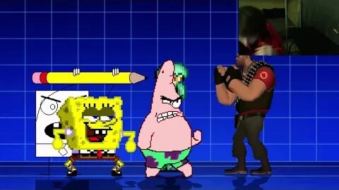 SpongeBob SquarePants Characters (SpongeBob, Squidward, And DoodleBob) VS The Heavy In A Battle