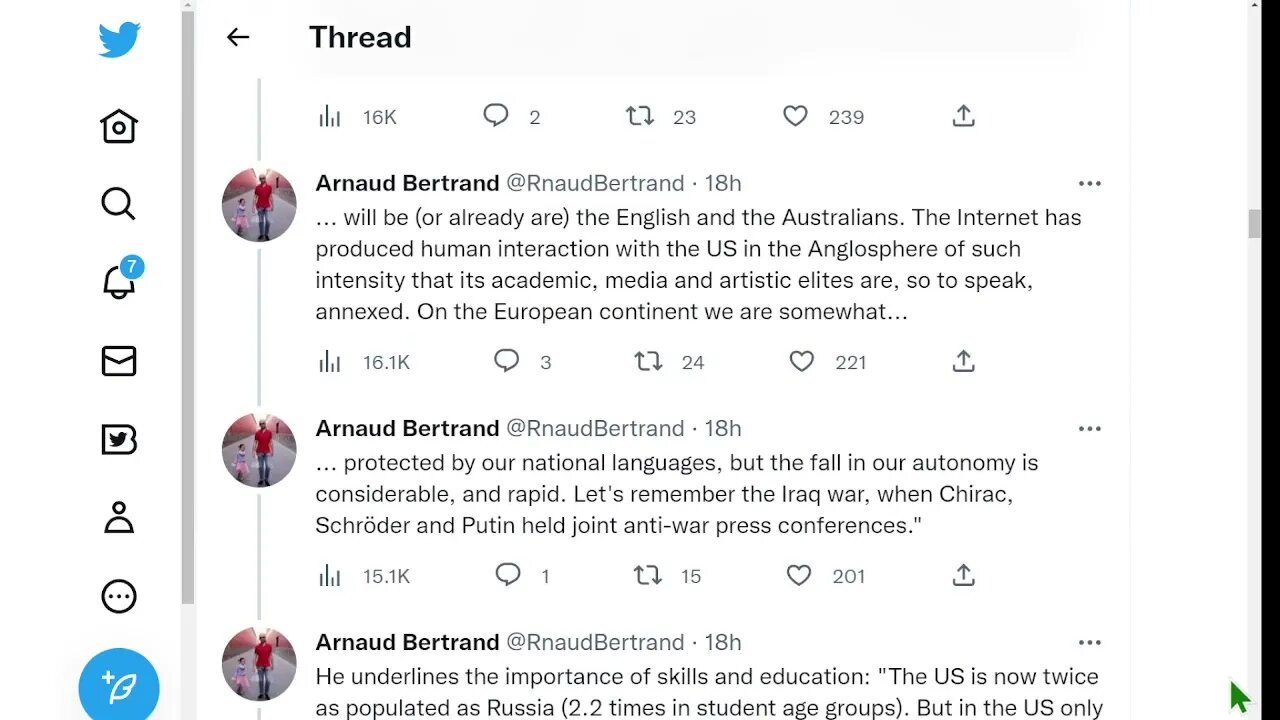 🟨 當今法國最偉大的知識分子之一伊曼紐爾·托德 (Emmanuel Todd) 聲稱“第三次世界大戰已經開始”。