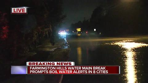 Water main break puts 8 Oakland County cities under Boil Water Advisory