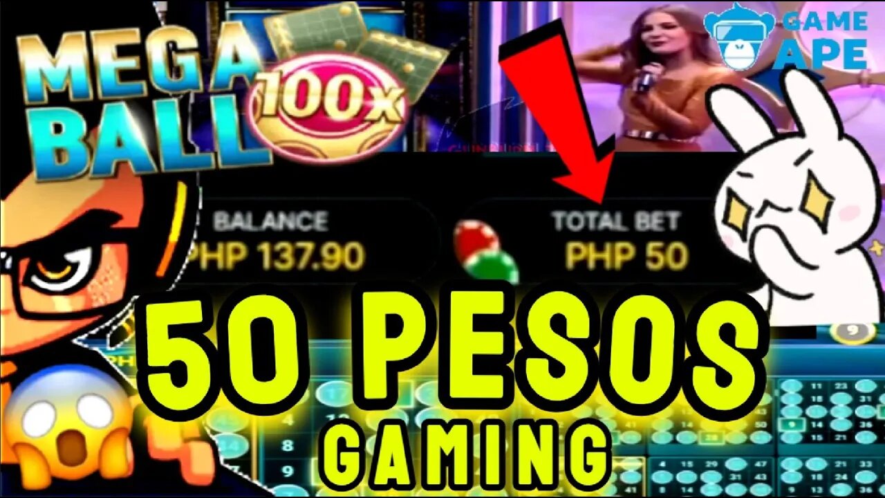 MEGA BALL - 50 PESOS PER GAME BETTING STRATEGY: MAY NANANALO NGA BA? 🤔 | GAME APE CASINO 🐵