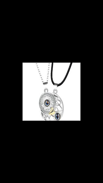 MAGNETIC SUN MOON COUPLE HEART PROTECTION NECKLACE PENDANT