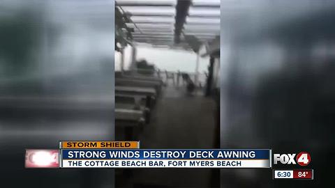 Video shows Fort Myers Beach bar deck roof blown away by storm