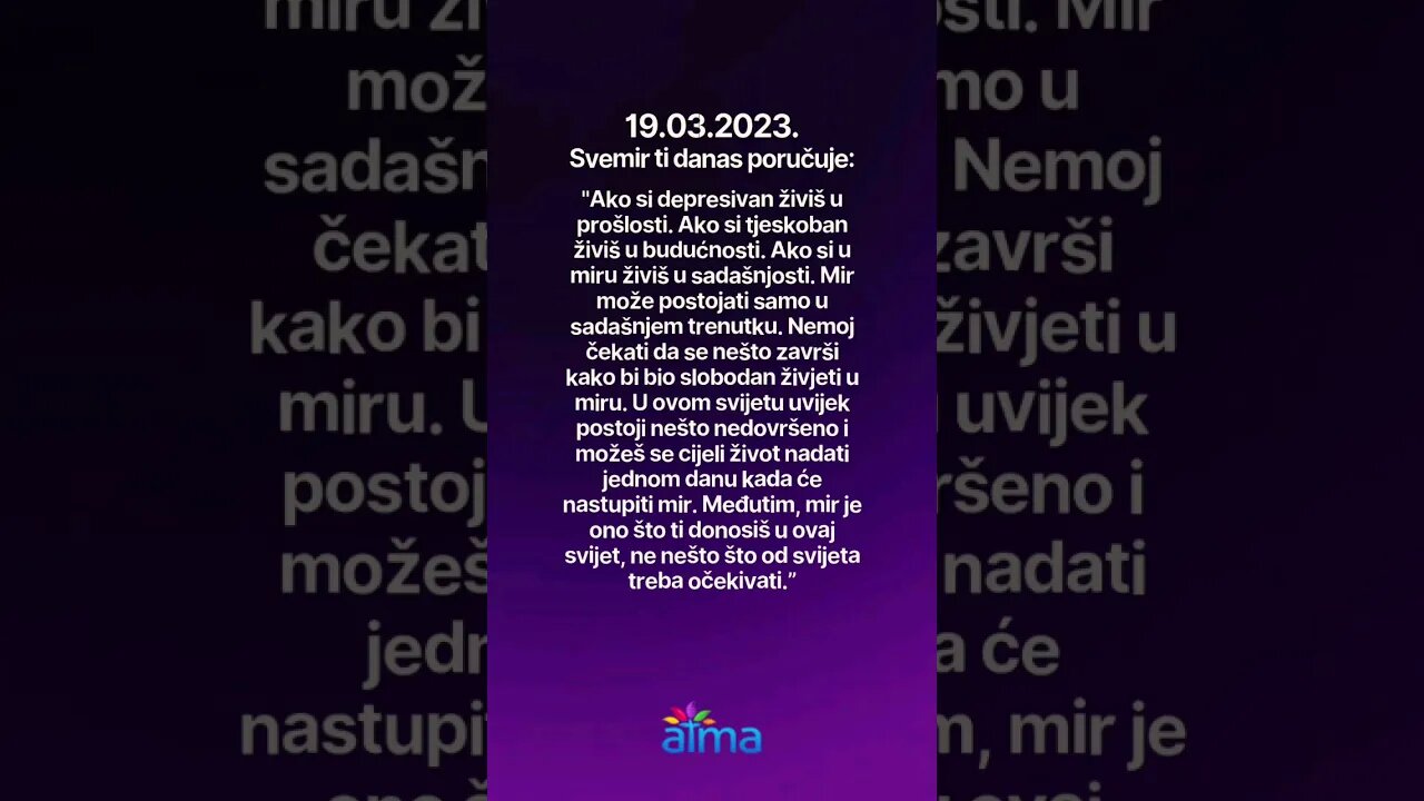 Poruka Svemira 19.03.2023. 💙