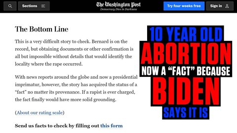 WaPo Claims Story About 10-year-old Abortion Is Now “Fact” Because Biden Talked About It