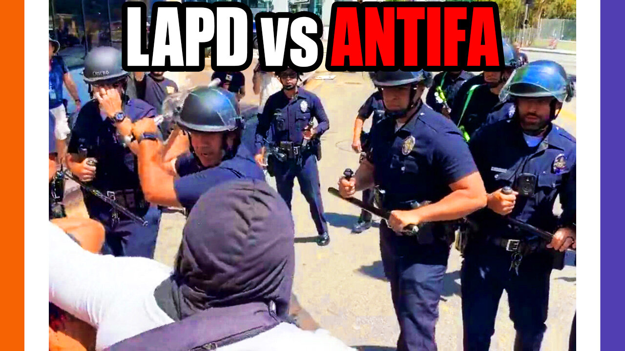 LAPD Man Handles Antifa Counter Protestors