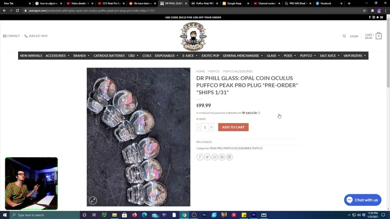 ZeeVapor Puffco Peak Pro Oculus Plug Preorders available! shipping 1 31 21! Sezzle Available!