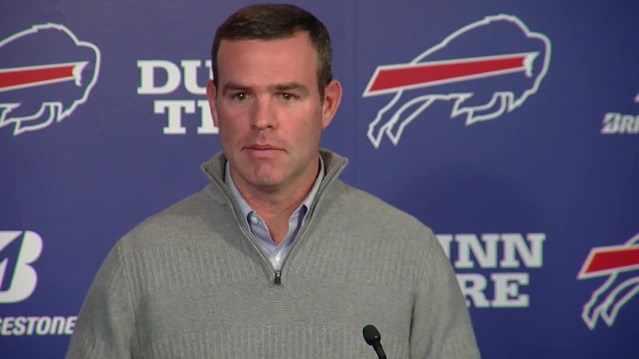 Buffalo Bills general manager Brandon Beane speaks to media Tuesday