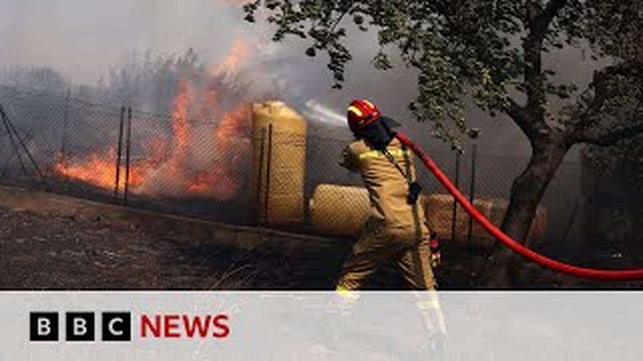 Wildfires erupt on Greek island of Kos | BBC News