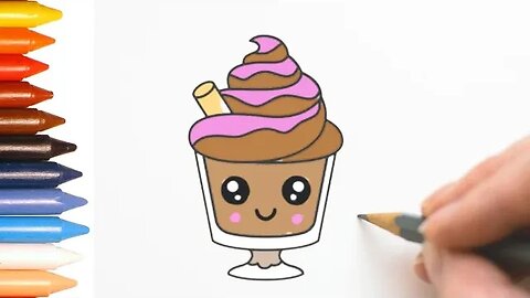 COMO DESENHAR SORVETE KAWAII - FÁCIL