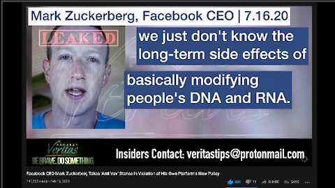 COPY: Facebook CEO Mark Zuckerberg Takes ‘Anti Vax’ Stance in Violation of Platform's New Policy