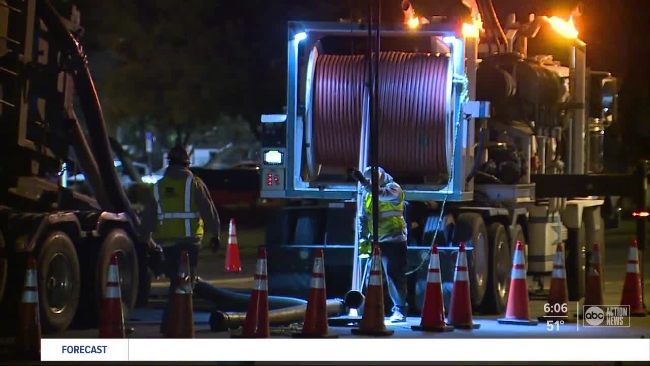 Tampa crews uncover 37 dump trucks worth of possibly illegal waste in pipe on Manhattan Avenue
