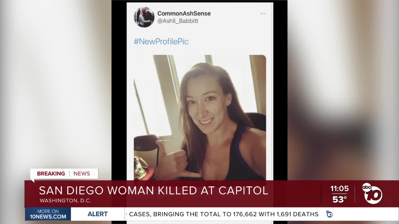 San Diego woman shot, killed inside U.S. Capitol during riot