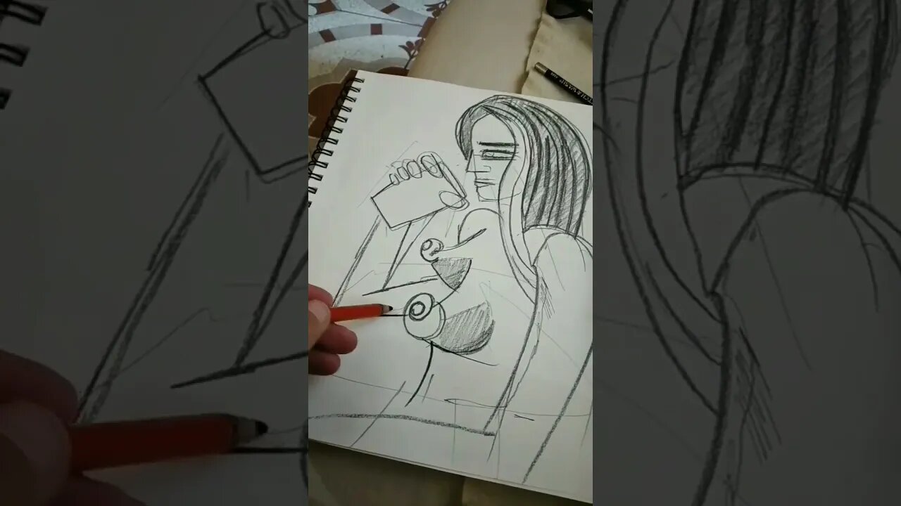 LARRY CARLSON working on drawings.#psychedelicart #drawing #sketchbook