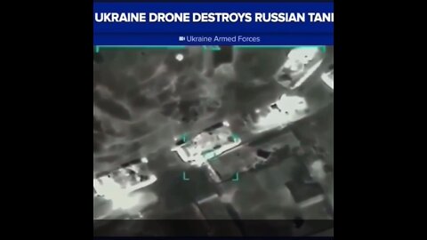 Footage of Ukrainian Drone Strikes on Russian Tanks