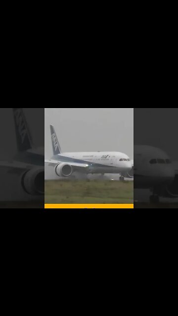 Crazy #Landing on Water Covered #Runway Boeing 787 #Aviation #Flying