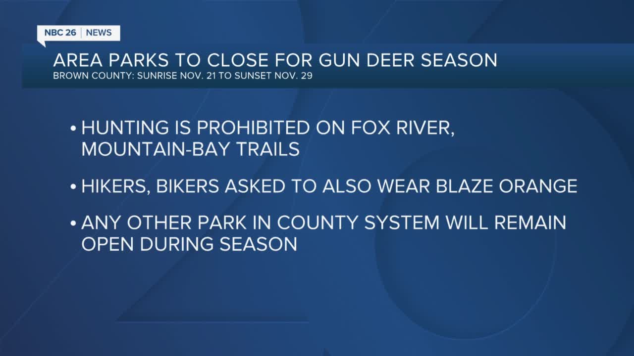 Brown Co. closing some parks for the 9-day gun deer hunt