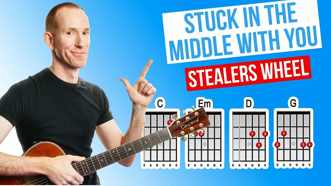 Stuck In The Middle With You ★ Stealers Wheel ★ Acoustic Guitar Lesson [with PDF]