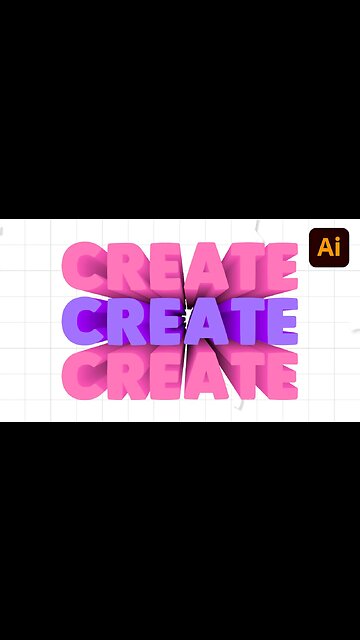 3D Blend Text Effect - Adobe Illustrator Tutorial! #shorts