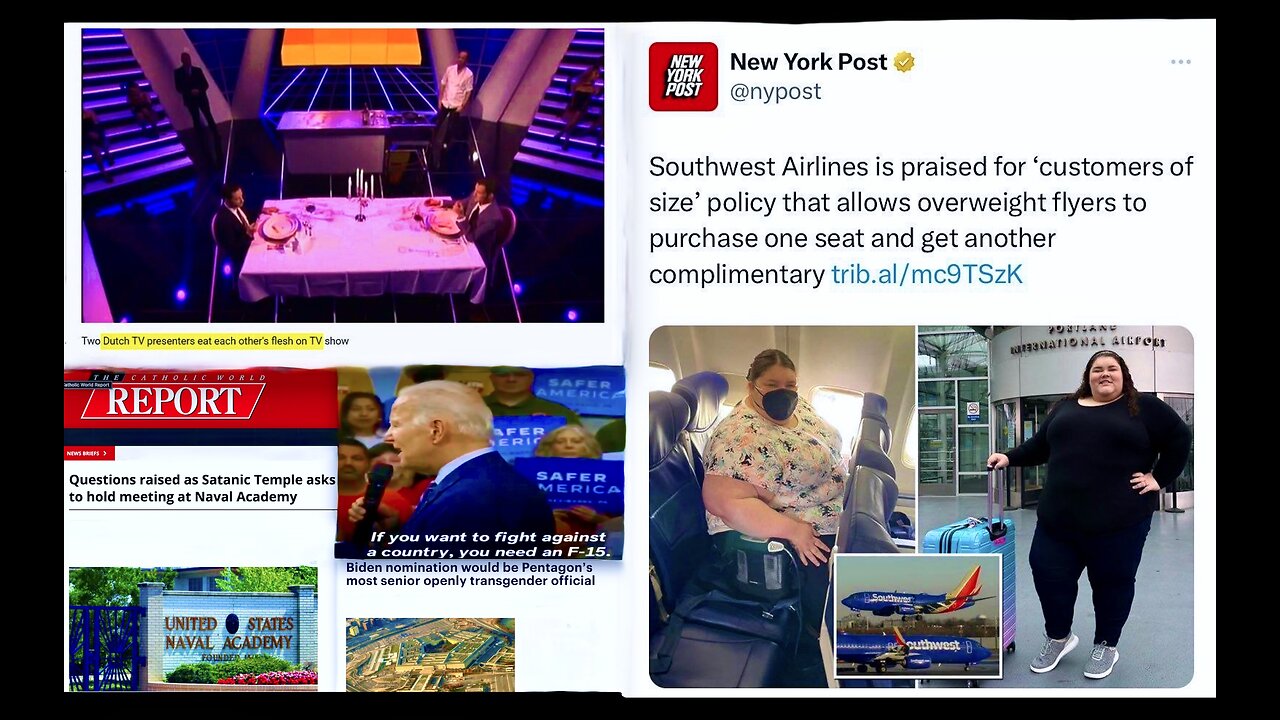 Fat People Now Get Two Seats On AirPlane For Price Of One As Dutch Television Promotes Cannibalism