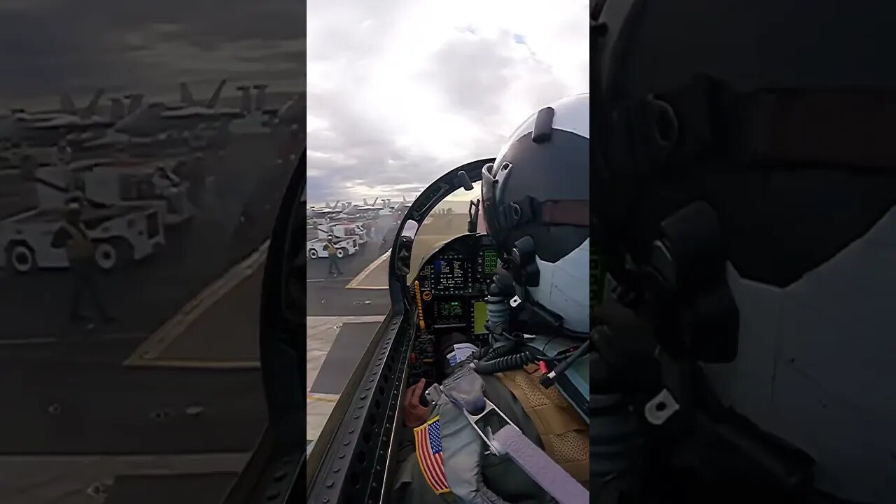 Cockpit view of an F-18 landing on an Aircraft Carrier! #shorts