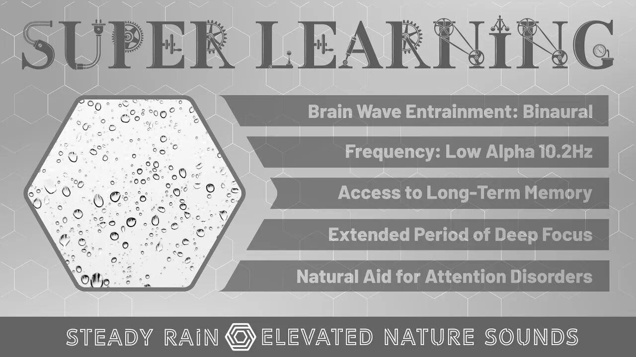 Super-Learning Steady Rain Binaural 10.2Hz Study Focus Long Term Memory