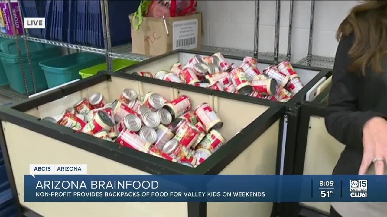 Nonprofit provides backpacks of "brain food" for Valley children