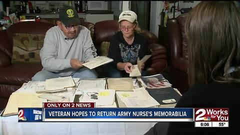 Veteran hopes to return army nurse's memorabilia to family