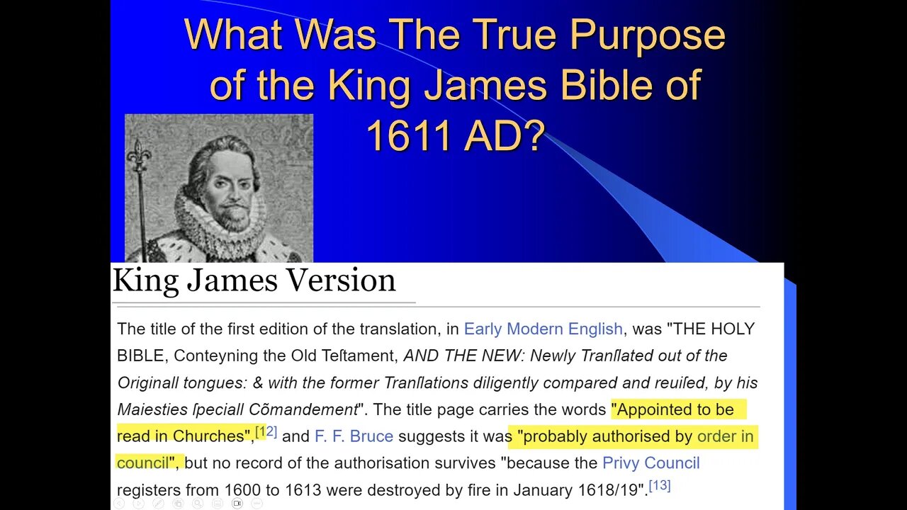 What was the True Purpose of the KJV of 1611? To Cover Up Verses at Odds with Calvinism like Heb6:6?