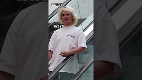 DOUBLE TWIN TIME TRAVELLER PRANK ON ESCALATOR🤯💀 #shorts