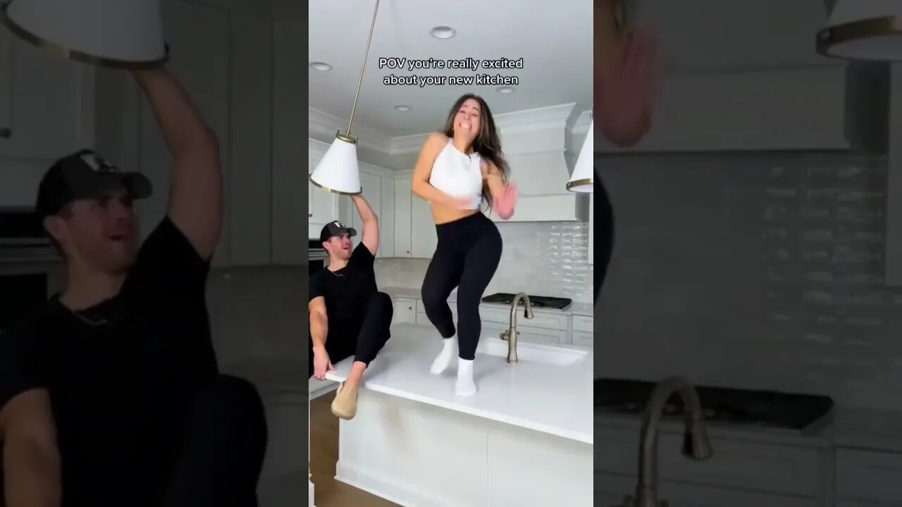She jumped and danced