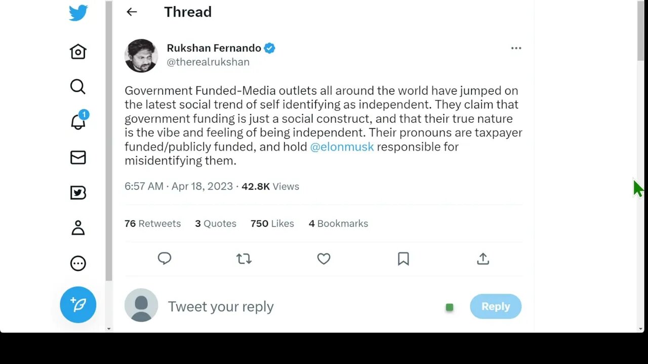 當每一個西方政府資助的媒體都聲稱他們是獨立的...