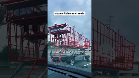 Man spotted driving Gigantic Lowes shopping cart