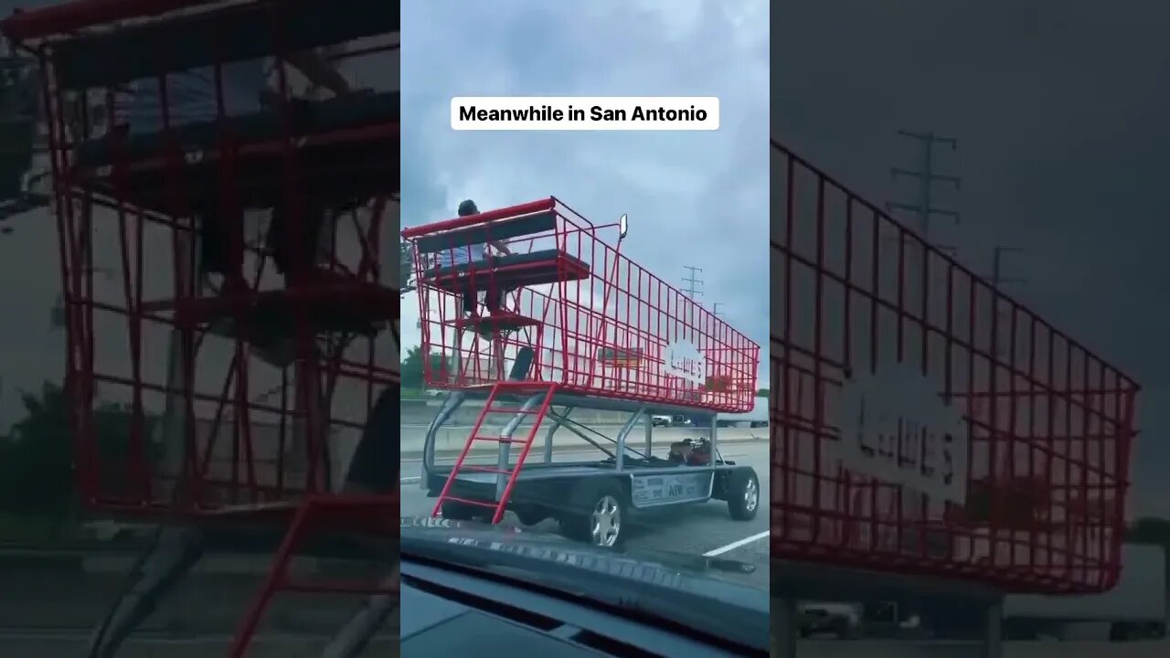 Man spotted driving Gigantic Lowes shopping cart