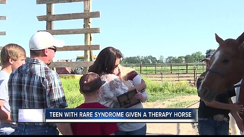 Teen surprised with therapy horse