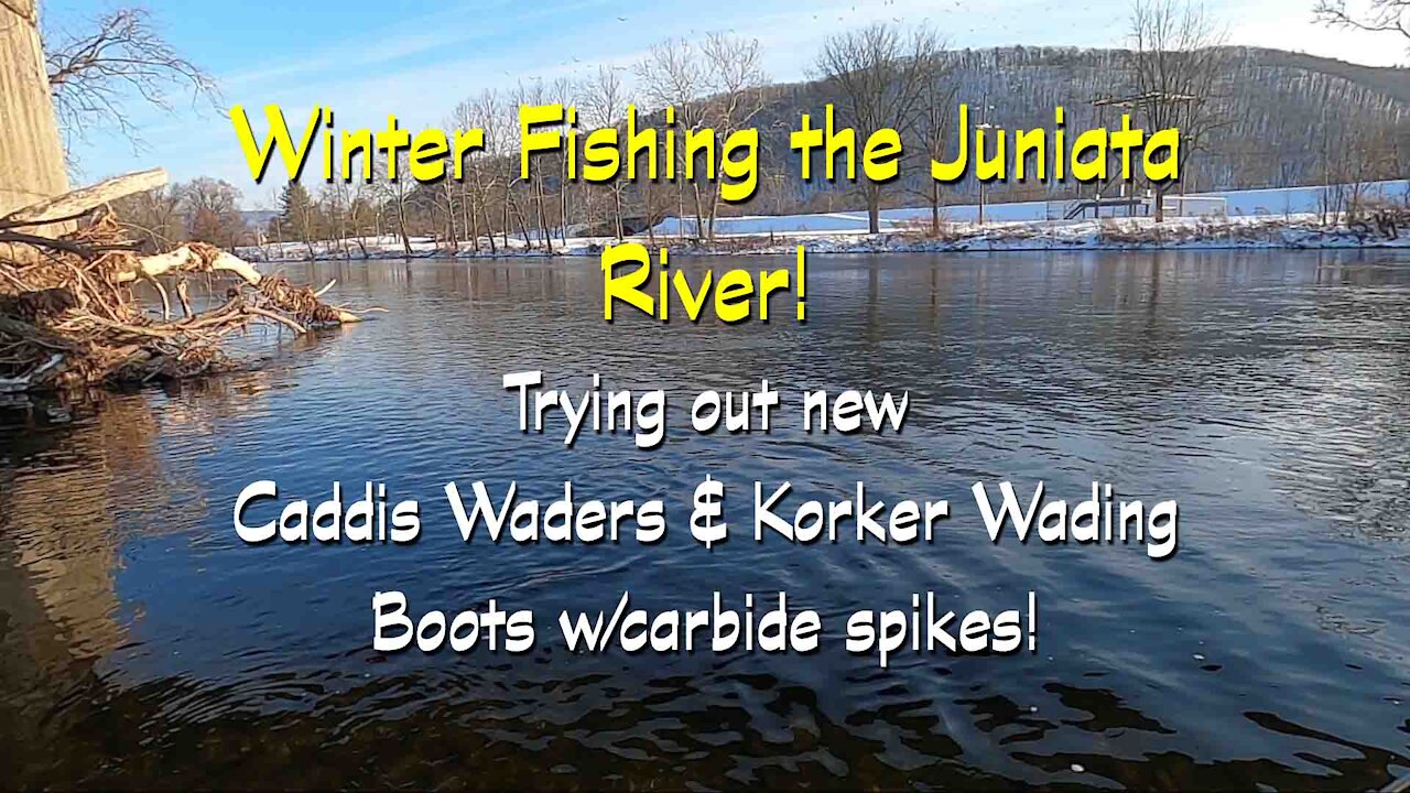 Winter wade fishing in the Juniata River