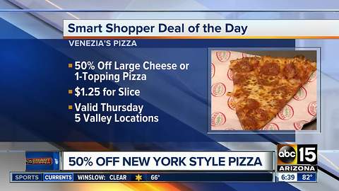 Get 50% off New York-style pizza at Venezia's