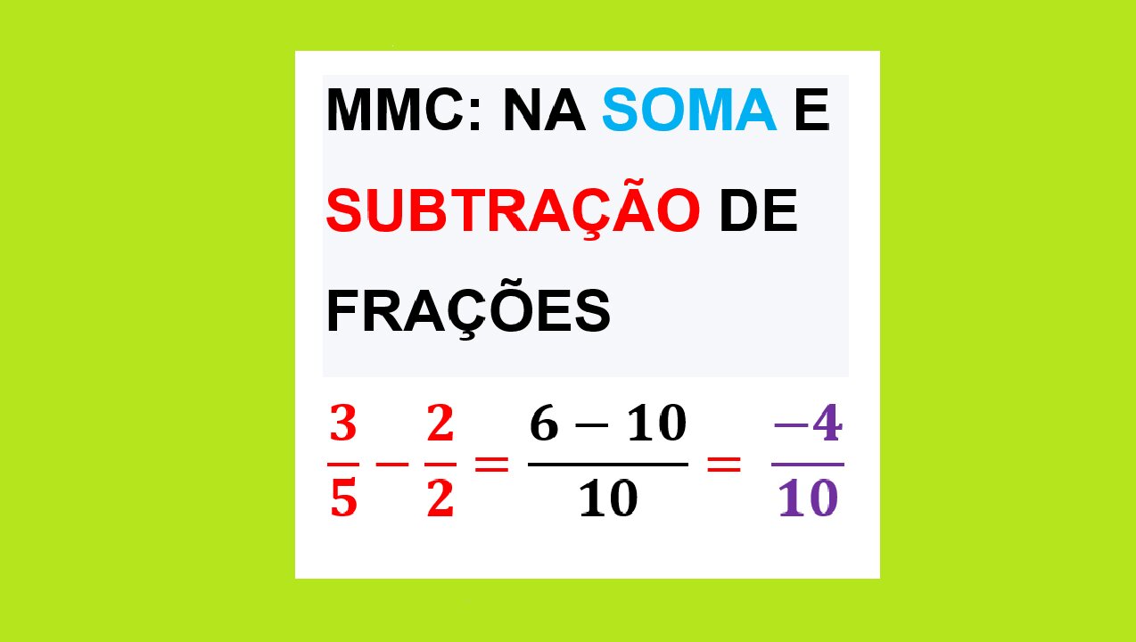 MATEMÁTICA – AULA 31 – MMC NA SOMA E SUBTRAÇÃO DE FRAÇÕES COM DENOMINADORES DIFERENTES