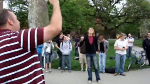 Reasoning With Sinners @ Ohio State University - Open Air Preaching - Kerrigan Skelly