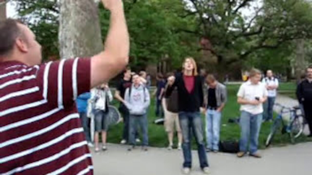 Reasoning With Sinners @ Ohio State University - Open Air Preaching - Kerrigan Skelly