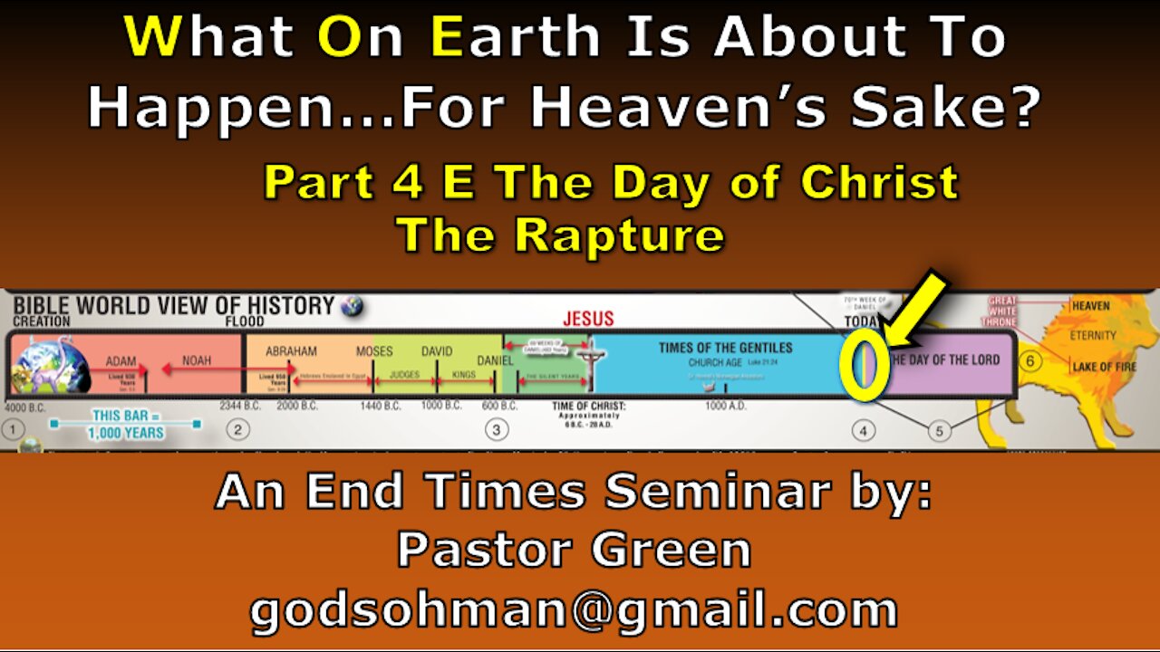 WOE part 4E The Rapture. Christians get taken up to be with Christ and enjoy the marriage supper