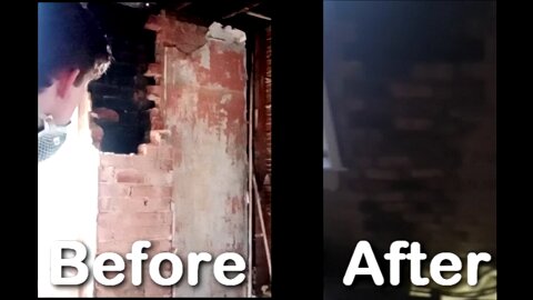 the remodeling of the chimney where it is at the same level as the window..