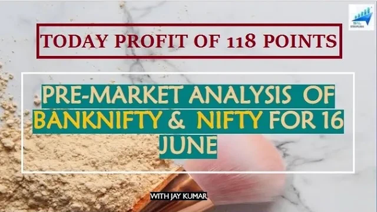 PRE-MARKET ANALYSIS OF BANKNIFTY & NIFTY FOR 16 JUN || TODAY PROFIT OF 118 POINTS || WITH JAY KR.