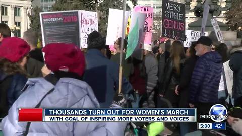 Women’s March on Denver attracts tens of thousands, with goal to inspire more voters and voices