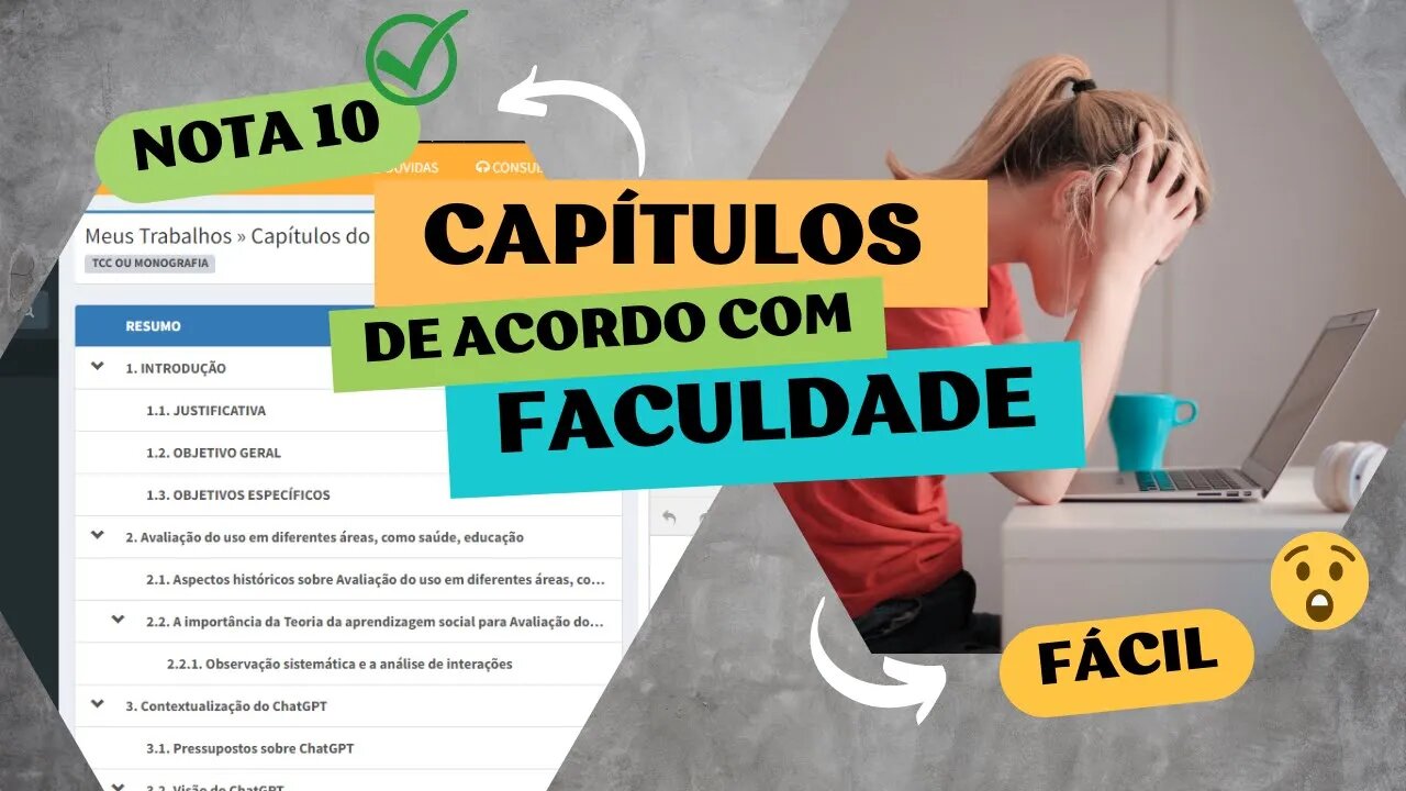 Ajustando os capítulos de acordo com sua faculdade com o Monografis